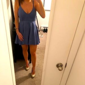 Blue casual fitted summer dress